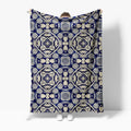 Moroccan Tile Medallion Throw Blanket — Geometric Print Plush Sofa & Bed Throw