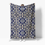 Moroccan Tile Medallion Throw Blanket — Geometric Print Plush Sofa & Bed Throw