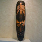 Hand-Carved African Stone Mask — Wooden Wall Hanging