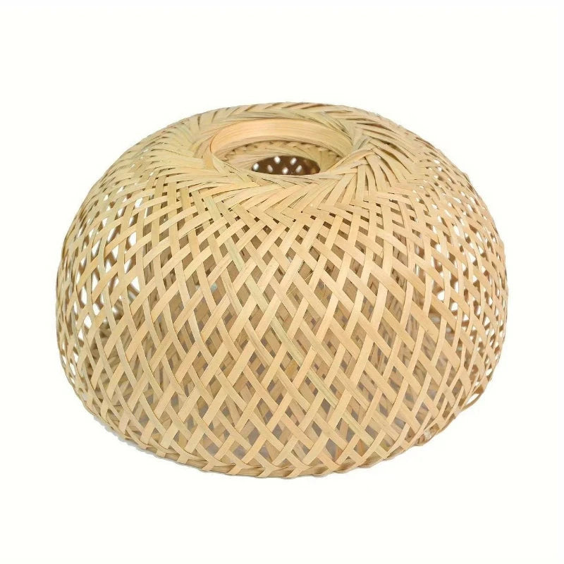 Handwoven Bamboo Pendant Lamp Shade – Filipino Rattan-Style Ceiling Light Cover