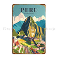 Machu Picchu — Vintage Peru Travel Metal Sign