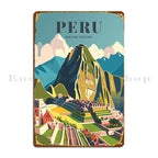 Machu Picchu — Vintage Peru Travel Metal Sign