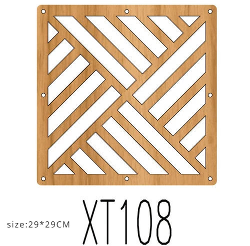 10pcs Room Hanging Screen Partition Guest Room Divider Panel wooden color Living Room Office Simple Hollowing Screen