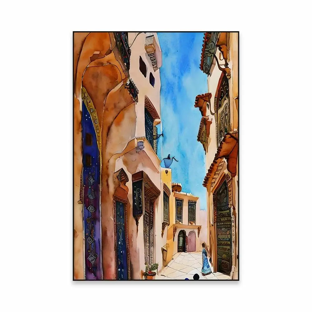 Morocco Travel Canvas Print — Chefchaouen Blue City & Moroccan Landscapes