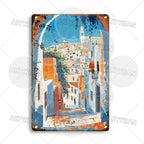 Maghreb Cityscape Metal Sign — North African Travel Wall Décor