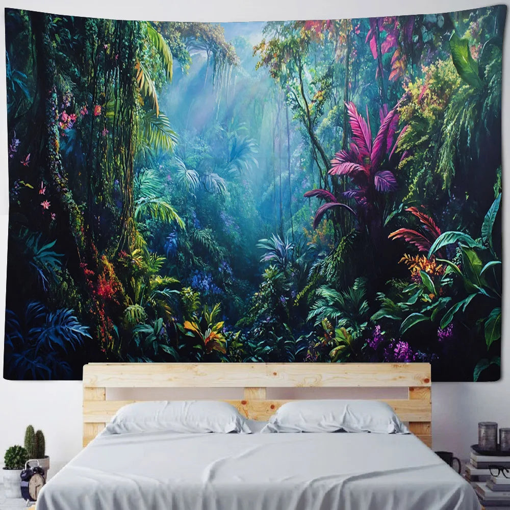 Tropical Jungle Bird Tapestry — Wall Hanging & Beach Mat