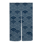 Great Wave Noren Door Curtain — Japanese Linen Half Curtain