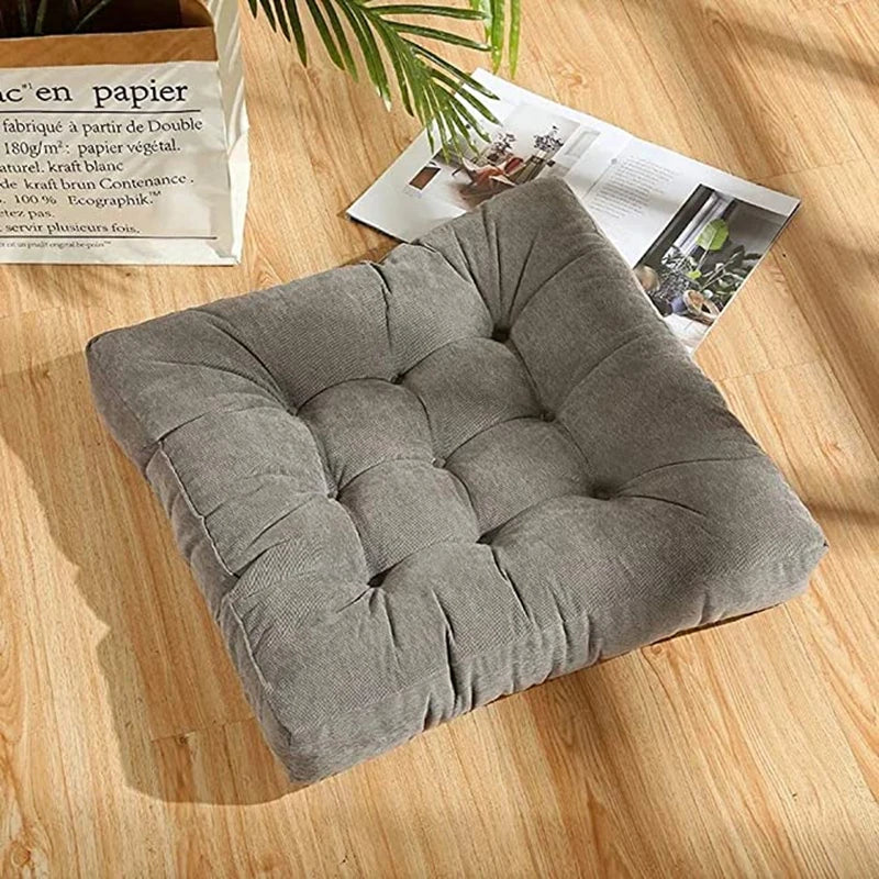 Square Floor Meditation Pillow — Tufted Yoga & Seating Cushion