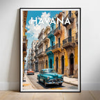 Havana Cuba Travel Poster Canvas Print — Latin Heritage Wall Art