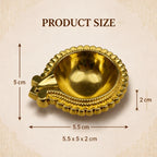 Scalloped Gold Diya Lamps, Set of 4 — Indian Oil Lamps for Diwali & Holiday Lighting