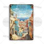 Maghreb Cityscape Metal Sign — North African Travel Wall Décor