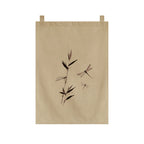 Japanese Tea Room Noren Curtain — Koi Fish & Kanji Calligraphy Panel Set