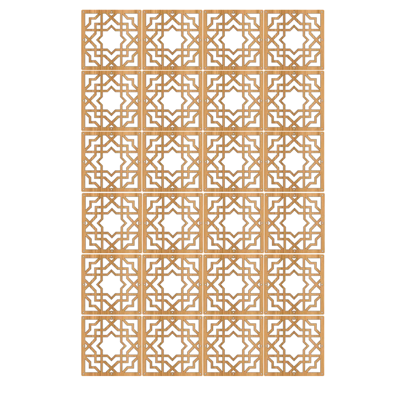 10pcs Room Hanging Screen Partition Guest Room Divider Panel wooden color Living Room Office Simple Hollowing Screen