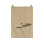 Japanese Tea Room Noren Curtain — Koi Fish & Kanji Calligraphy Panel Set