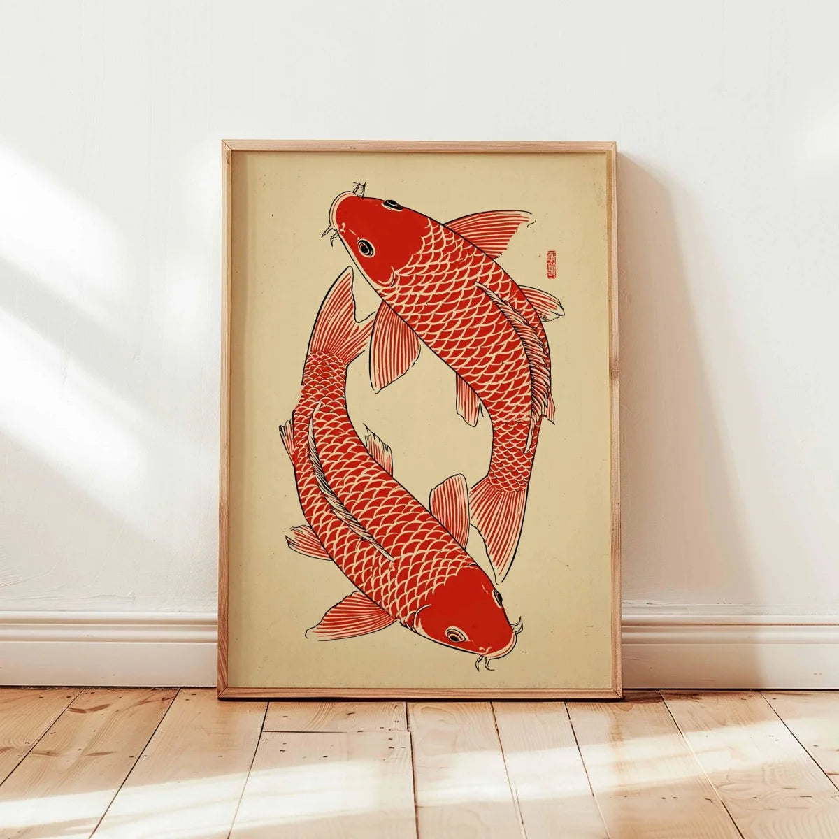 Japanese Koi Fish Canvas Prints Poster Japandi Vintage Fish Aesthetic Art Prints Bedroom Kitchen Home Decor Art Poster Gifts