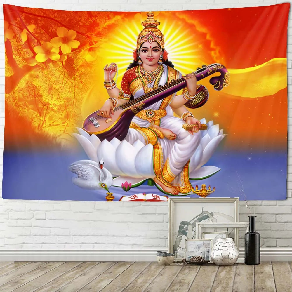 Buddha Meditation Tapestry — Indian Boho Wall Hanging