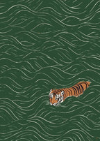 Ukiyo-e Tiger Canvas Wall Art — Japandi Wave Print