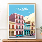 Vintage Havana, Cuba Travel Poster Canvas Print — Latin Heritage Wall Art