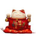Maneki-Neko Wealth Cat Ornament — Painted Ceramic Lucky Cat