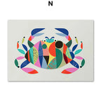 Abstract Wildlife Canvas Print — Geometric Animal Wall Art