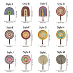 Handwoven Seagrass Fan — Boho Striped Décor
