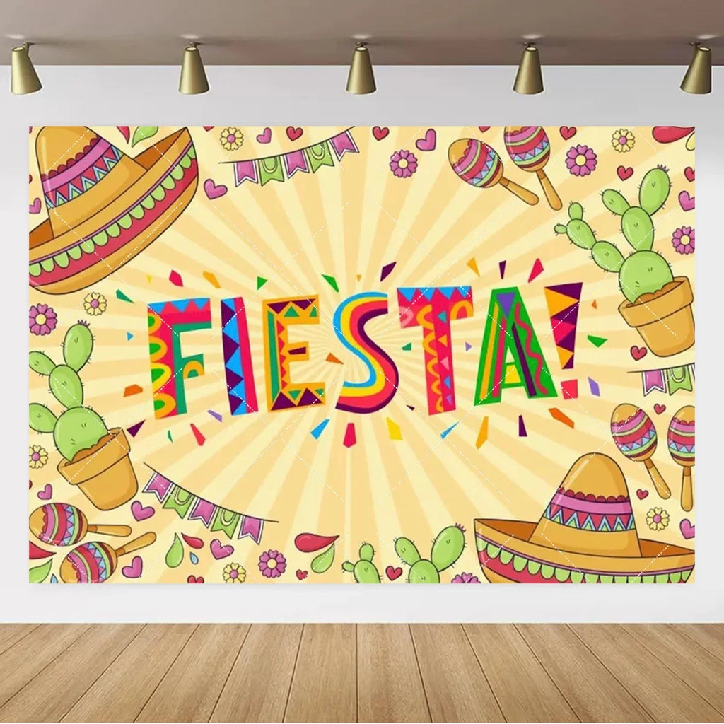 Mexican Carnival Party Banner — Fiesta Photo Backdrop