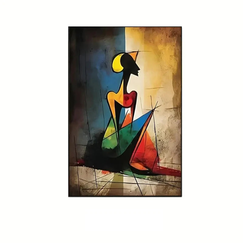 Abstract African Tribal Figure — Modern Expressionist Wall Art