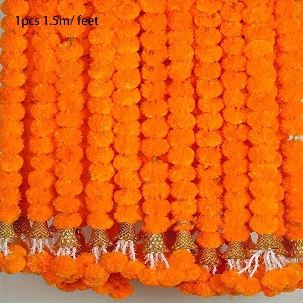Artificial Marigold Garland — Indian Pooja & Wedding Décor