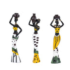 African Women Sculpture Set — 3-Piece Resin Figurines