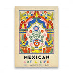 Mexican Folk Art Canvas Print — Vintage-Style Wall Art Poster