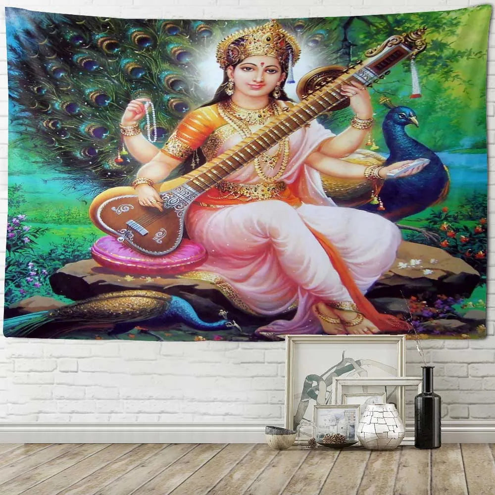 Buddha Meditation Tapestry — Indian Boho Wall Hanging