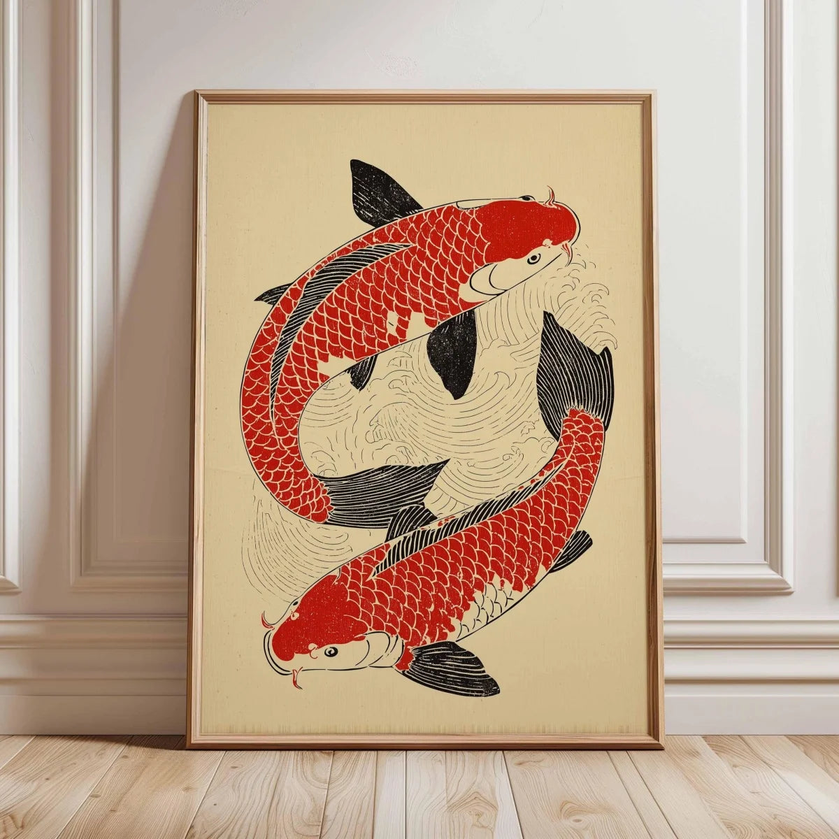 Japanese Koi Fish Canvas Prints Poster Japandi Vintage Fish Aesthetic Art Prints Bedroom Kitchen Home Decor Art Poster Gifts