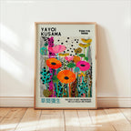 Yayoi Kusama Pink Jellyfish — Mount Fuji Abstract Canvas Print