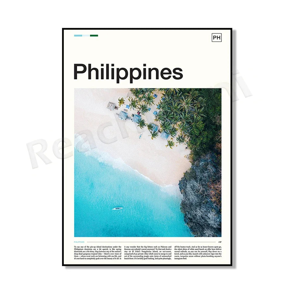 Philippines Travel Poster — Vintage Island & City Prints | Multiple Designs & Sizes