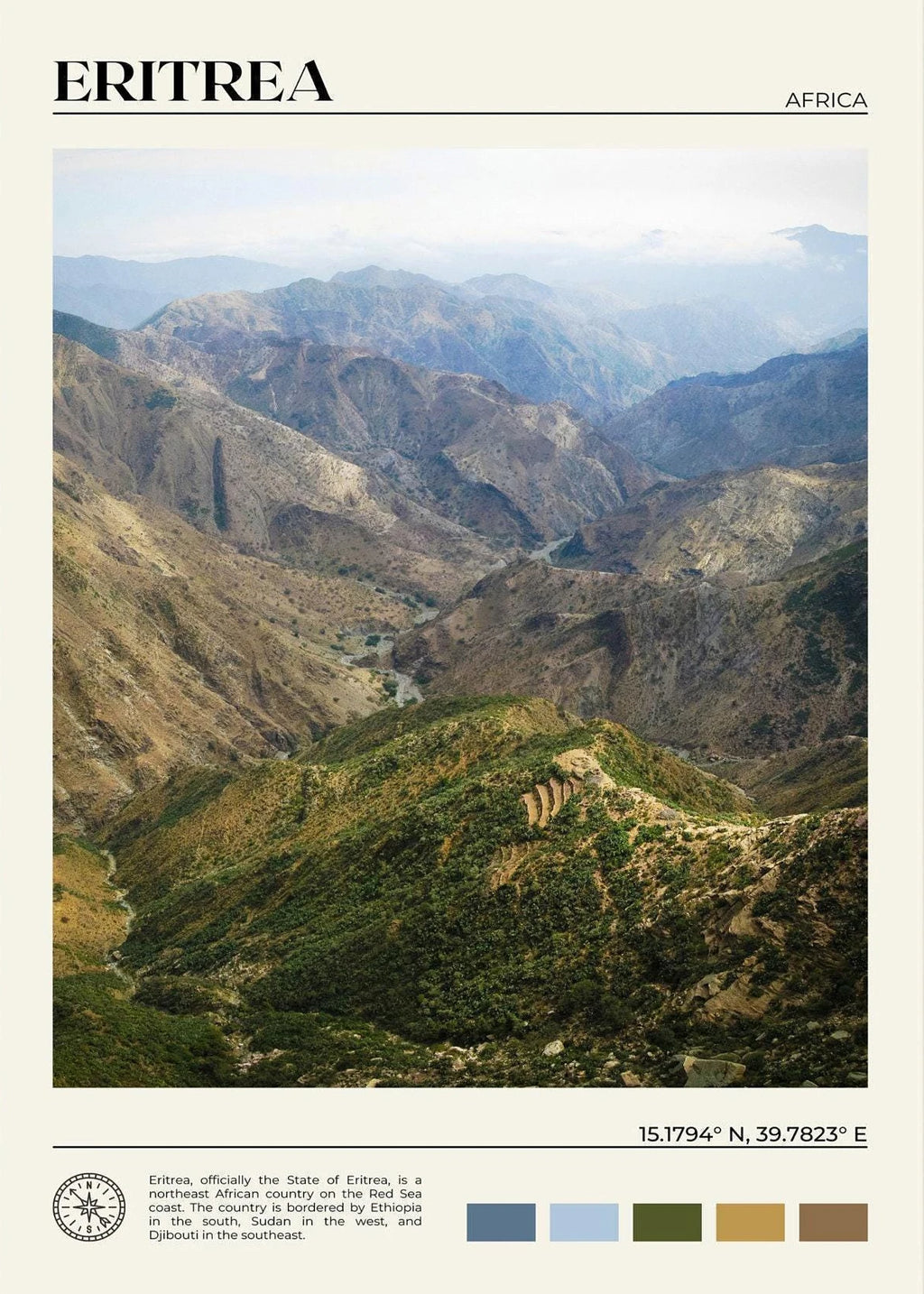 African Travel Wall Art — Minimalist Destination Canvas Print, 24 Designs