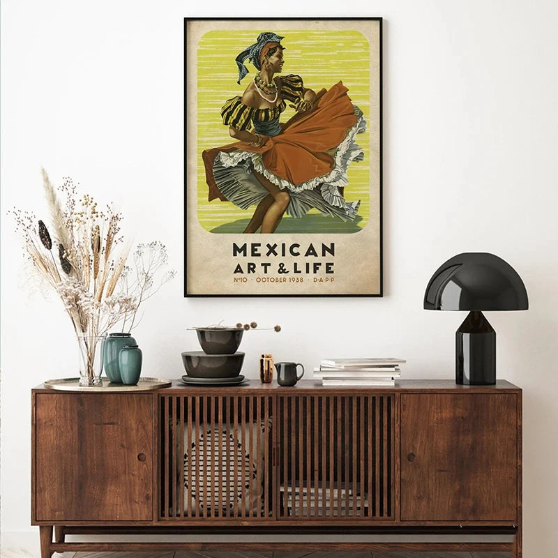 Mexican Art & Life Vintage Poster — 1938 Magazine Cover Canvas Print