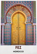 Casablanca & Marrakesh Travel Poster — Moroccan Architecture Canvas Print