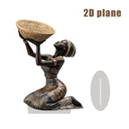 African Woman Tabletop Ornament — Art Deco Acrylic Figure