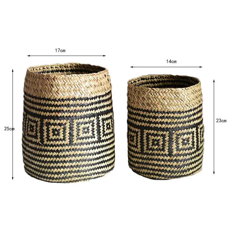 Hand-Woven Buri Storage Basket | Filipino-Inspired Plant Fiber Vase