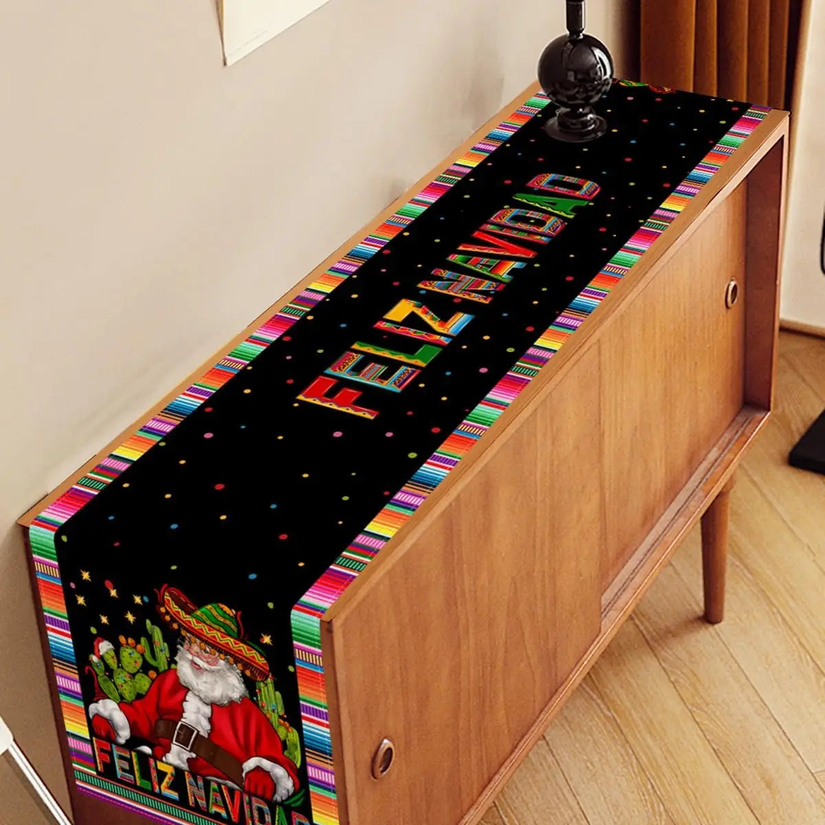Feliz Navidad Mexican Christmas Table Runner – Serape Stripe