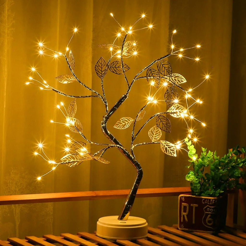 Cherry Blossom Bonsai Night Light — Touch Switch Table Lamp