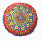 Moroccan Mandala Floor Cushion Cover — Round Bohemian Tatami Seat Cover