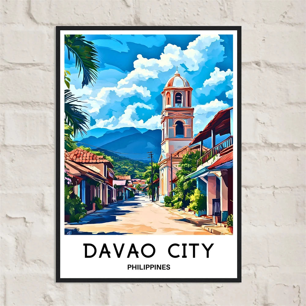 Philippine Vintage Travel Poster Canvas Print — Manila, Davao, Banaue & Coron Wall Art