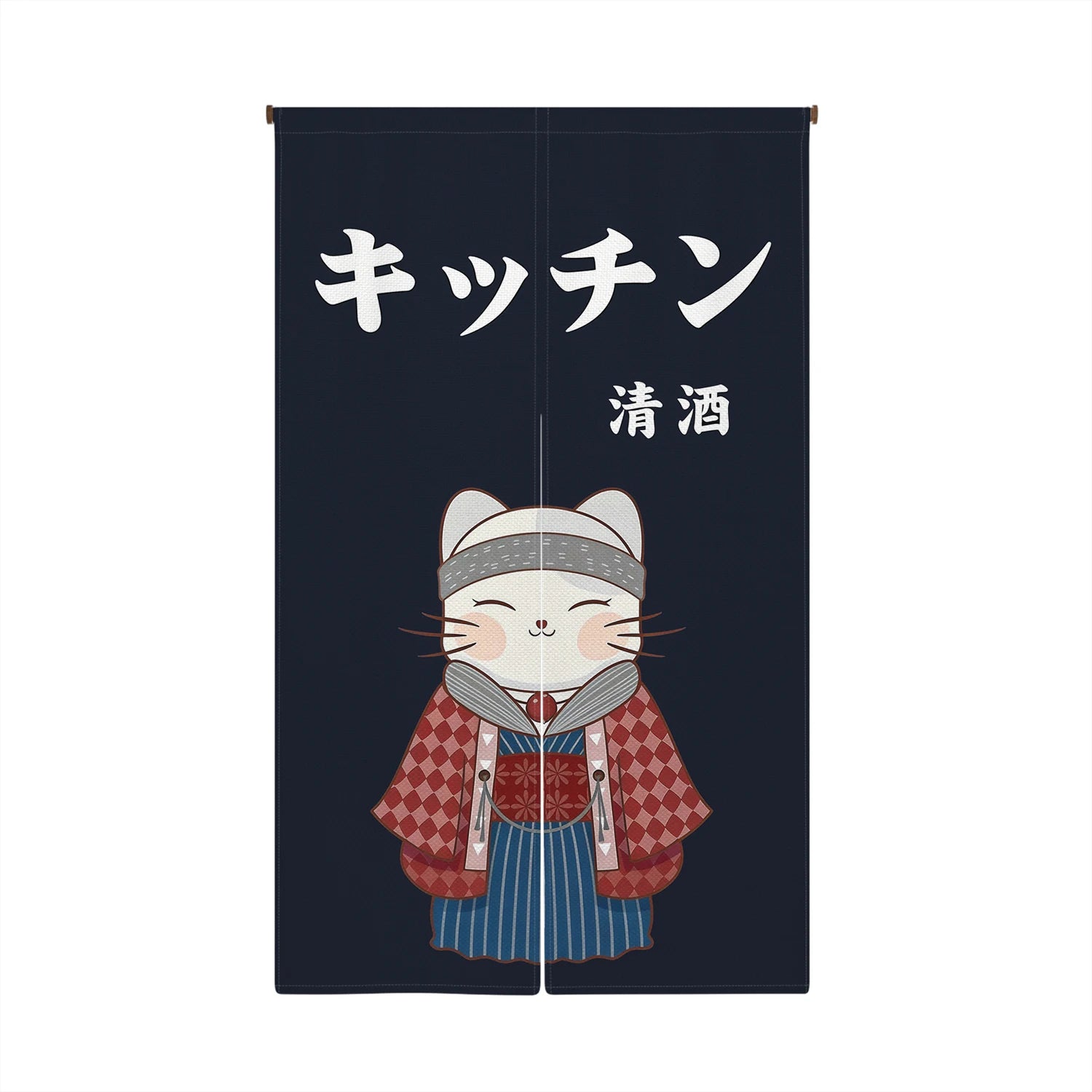 Japanese Style Door Curtain Kitchen Partition Lucky Cat Pennant Restaurant Cuisine Bistro Sushi Shop Decor Split Short Curtain