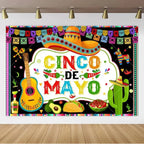 Mexican Carnival Party Banner — Fiesta Photo Backdrop