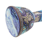 African Djembe Drum — 8.5 Inch Hand Drum with Colorful Cloth Art