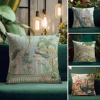 Taj Mahal Peacock Garden Cushion Cover — Mughal-Inspired Decorative Pillowcase