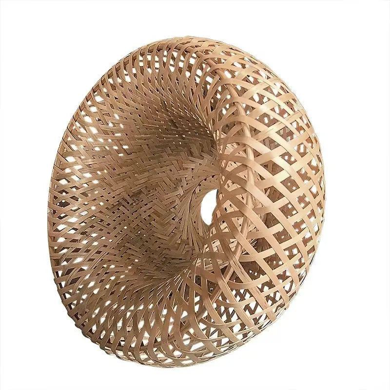 Handwoven Bamboo Pendant Lamp Shade – Filipino Rattan-Style Ceiling Light Cover