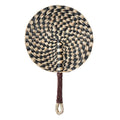 Handwoven Seagrass Fan — Boho Striped Décor