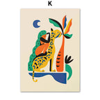 Abstract Wildlife Canvas Print — Geometric Animal Wall Art